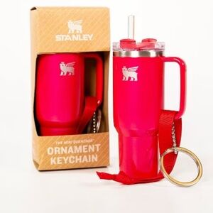 NEW Stanley Water Bottle Keychain Christmas Tree Ornament In Red Delicious